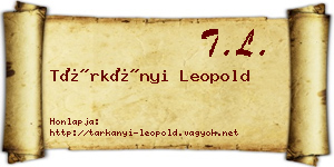 Tárkányi Leopold névjegykártya